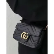 GUCCI GG Marmont超迷你斜背包 黑金雙G 真皮小包 全新正品 預購代購