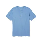 【現貨 S M L】AE 美國老鷹 經典胸前電繡老鷹LOGO亨利領素面短T AMERICAN EAGLE