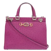 【DOKODEMO】成色極佳 Gucci Zumi 607408 鴕鳥皮紫色兩用手提包 1736 [二手] GUCCI