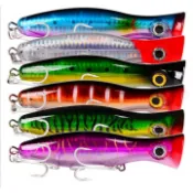 【獵漁人】隔日到貨 岸拋好用 3D反光波趴2.0 POPPER 附雙鉤 43g 12.5cm 路亞 水表 波趴 岸拋