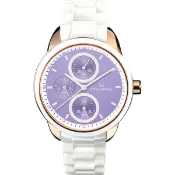 大高雄鐘錶城 Max Max MAS7003S-10時尚三眼中性白陶瓷腕錶/紫面37mm｜樂天領券現折★全館特惠中★指定刷卡回饋10%