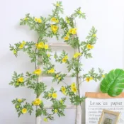 【家居装饰】模擬薔薇花假花藤條雛菊空調管道纏繞戶外陽臺客廳欄杆裝飾遮擋