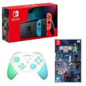 【Nintendo 任天堂】Switch電光藍紅加強版主機 日本公司貨+寶可夢Z-A遊戲片(贈GAMARS PRO控制器+保護貼)