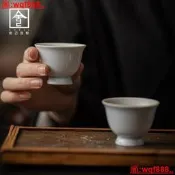 【小新茶具】彌言復古高足茶杯家用品茗杯單杯陶瓷主人杯聞香杯雅灰釉功夫茶具