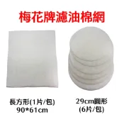 塑膠姊姊采瑄 梅花牌【梅花牌濾油棉網_29cm圓形6入、91*60cm方形1入】廚房 抽油煙機 排油煙機 濾網