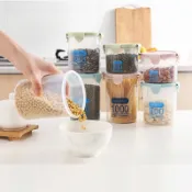 大號密封透明塑料密封罐 食品罐子 廚房五穀雜糧乾糧零食收納盒 儲物罐