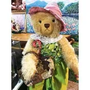 【TEDDY工坊】日本製TEDDY泰迪熊精湛時尚泰迪熊緹花布手提包淑女精品包(日本製泰迪 