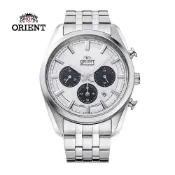 ORIENT 東方錶 Quartz Sports系列 太陽能跑馬計時腕錶 鋼帶款 白色 RA-TX0305S