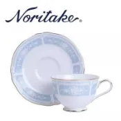 全新絕版珍藏 日本製【Noritake 則武】日本三大名瓷之一【經典婚紗蕾絲Lacewood系列】立體浮雕花紋 咖啡杯組