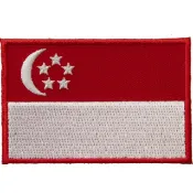 ALL SPLENDID SINGAPORE 新加坡 國旗 刺繡國旗燙布貼 補丁貼 刺繡章 (含背膠) 刺繡燙貼 燙布貼 燙貼布 熨燙布貼 熨燙章 補丁布標“
