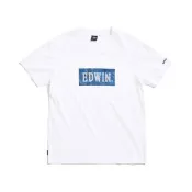 【EDWIN】男裝 數位煙霧BOX LOGO短袖T恤(白色)