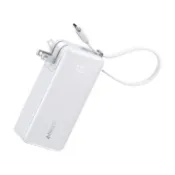 【順發線上購物】ANKER A1637 Fusion 10000mAh 30W 自帶線插頭行動電源-極光白(36Wh/有標示)