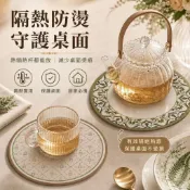 復古風輕奢高級感圓形杯墊吸水速幹隔熱防燙吧檯咖啡杯墊碗盤餐墊隔熱墊 鍋墊 防燙墊 北歐風  吸水迅速 硅藻土杯墊