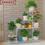協貿國際日用品生活2館 植物三角架三層新款花架鐵架子客廳戶外花架 鐵藝 多層室外經濟型