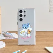 湯姆貓與傑利鼠GOKKO-泡泡玩耍防摔透明SAMSUNG手機殼