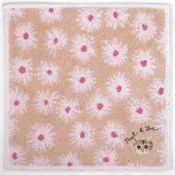 日本 PAUL & JOE 純棉手帕巾/ Flower&Nounette Embroidery Beige eslite誠品