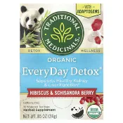 【iHerb】Traditional Medicinals, 有機日常清體®，木槿和五味子漿果味，無咖啡萃取，16 個獨立茶包，0.85 盎司（24 克）