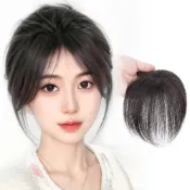 (店+)【巴黎精品】極速出貨 真髮髮片透氣假髮輕量免打理隱形-頭頂遮白髮6*7cm女假髮a1fn64