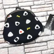 (店+)三角御飯糰 珠扣包 口金包 零錢包 棉質 日本製 12.5x11x3cm fm288