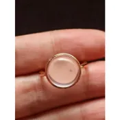 粉晶 星光 玫瑰金 925銀 活圍 戒指 天然 粉晶戒指