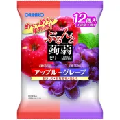 (店+)【ORIHIRO】【日本直送】 Purunto 蒟蒻果凍 蘋果＋葡萄雙口味 20g×12入×6袋 共72入 水果風味獨立包裝