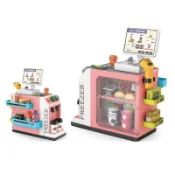 MACRO GIANT 仿真迷你超市 兒童收銀機玩具 粉 家家酒 收銀機 咖啡機 可出水 Supermarket Toy