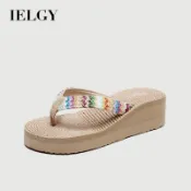 IELGY 人字拖女式夏季時尚平底沙灘夾