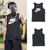 (店+)【NIKE 耐吉】NIKE SPORTSWEAR  大勾 logo 男裝 無袖 背心 棉質 休閒 訓練 健身 黑白 AR4992-013