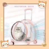 台灣出貨 免運 寵物用品 寵物透明拉桿箱  多孔透氣 視野開闊 透明貓包 外出便攜 貓咪背包 狗包 行李箱出行大容量 寵