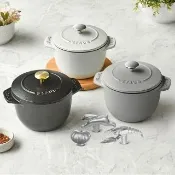 【STAUB】圓形琺瑯鑄鐵飯鍋12cm＋造型鍋蓋頭(德國雙人牌集團官方直營)