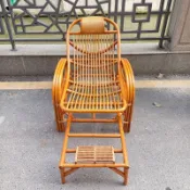 【可折疊 破損包賠 免運】藤椅午休睡椅家用休閒真藤靠背陽臺老人躺椅藤編懶人摺疊逍遙椅子