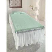 (店+)高端夏季美容院專用涼席床罩洗頭按摩理療床夏季床單裙帶洞口定制