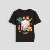 【GAP】GapKids × Minecraft當個創世神圖案T恤-黑色(907665)