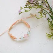 粉晶/海藍寶/月光石編織手環