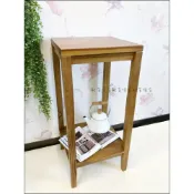 (店+)歐舍傢居 財位架 柚木 雙層 38*38  床頭架 鄉村風 實木 風水桌 財位桌 花台 電器架 魚缸架 角落櫃 轉角架