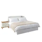 【WAKUHOME 瓦酷家具】Heather英式鄉村5尺雙人床 二件組 5尺床頭箱+白色5尺床底 A003-338-1+335-4