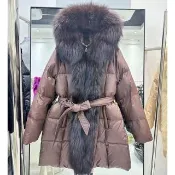 【巴黎精品】現貨出清 頂級真狐狸毛領真羽絨外套白鴨絨外套羽絨衣秋冬大碼休閒女裝(連帽女外套10色n1ld20)