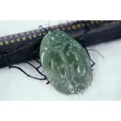 [Disk水晶][澤被蒼生]老坑冰糯綠翡翠~龍鯉魚牌墜EZ-15(高53mm寬36mm厚5mm重21克)