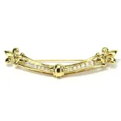 【DOKODEMO】Mikimoto 18K黃金鑲鑽胸針，約10.3克 [二手]