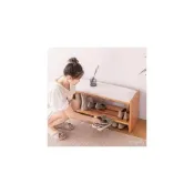 (店+)北歐實木換鞋凳門口入戶可坐穿鞋凳成人儲物凳帶軟包座墊收納鞋架 穿鞋椅 穿鞋凳 換鞋椅 換鞋凳 凳子