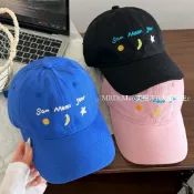 韓系日月星刺繡棒球帽子女2026新款軟頂大頭圍遮陽防曬百搭鴨舌帽