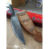 58一體成型直柄9寸狩獵刀原住民番刀登山刀獵山豬刀新料彈簧鋼純手工鍛造生存刀山刀山刀番刀開山刀銅門刀山刀原住民附刀鞘