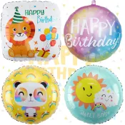 18寸卡通生日印花鋁箔氣球 派對氣球 生日氣球 生日佈置 裝飾 氣球佈置 佈置裝飾 圓形氣球 兒童生日派對 場景佈置