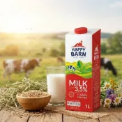 (店+)波蘭 開心牧場 happy barn 特級保久乳1L/瓶 12入 一單限1箱