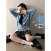 Codibook｜韓國 thepink 緞帶拼接排扣長版針織外套［預購］針織外套 女裝