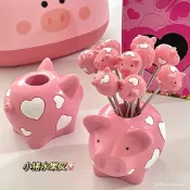 豬豬女孩傢用小豬愛心不銹鋼水果叉子網紅爆款高顔值可愛水果簽 CGXB