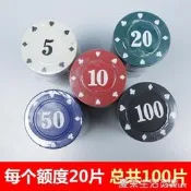 雙12 如喜高端籌碼幣麻將棋牌游戲幣獎勵幣德州撲克籌碼卡片100片盒裝  露天拍賣