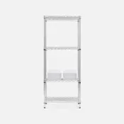 (組) 特力屋 鍍鉻四層架60x35x150公分+經濟型抽屜整理箱 26x36x13公分