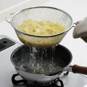 日本製 下村企販 18-8不鏽鋼單柄深型濾網 20cm 油炸 湯鍋＊夏日微風＊｜APP下單最高再賺22%點數