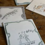 【倉敷意匠】Toraneko Bonbon 虎斑貓bonbon 中西直子 - 懷紙